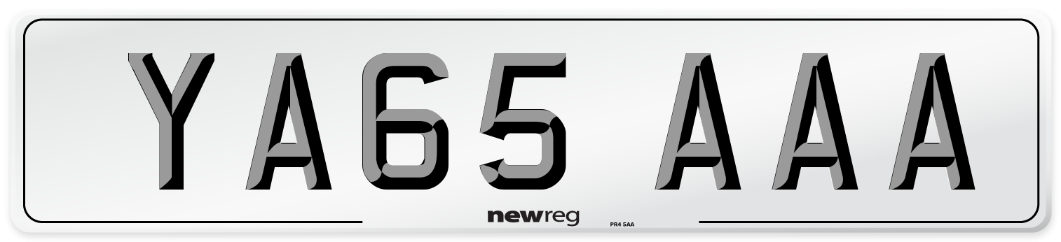YA65 AAA Number Plate from New Reg